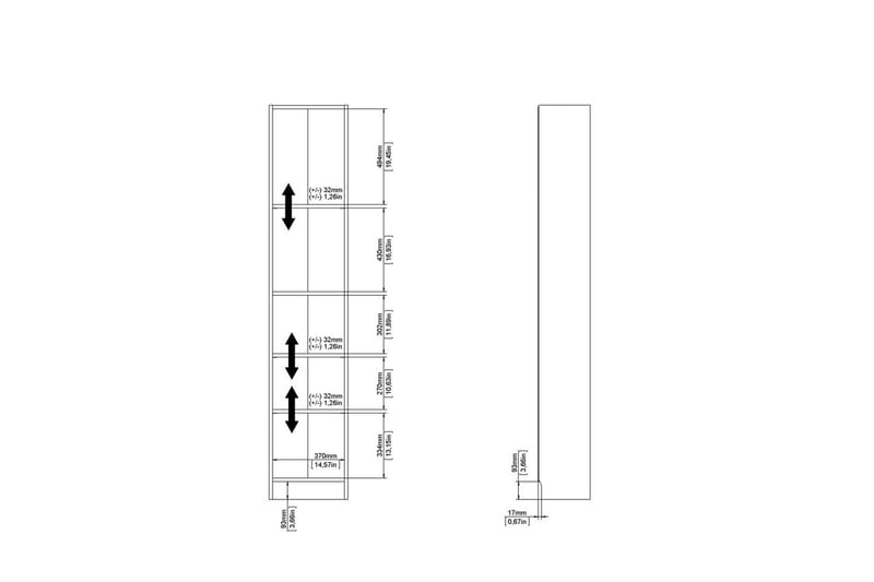Trysil hylde 40,6x26,75 cm - Egstruktur - Opbevaring - Hylder & Reoler - Bogreol
