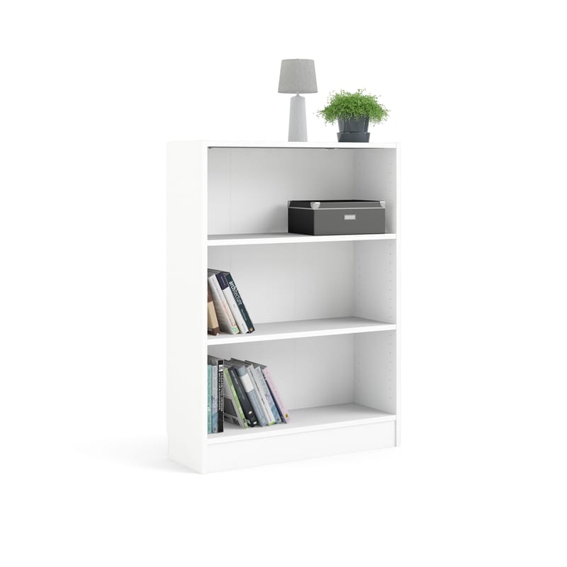 Trysil Reol 79 cm med 2 Hylder i Malet Træ - Hvid - Opbevaring - Hylder & Reoler - Bogreol