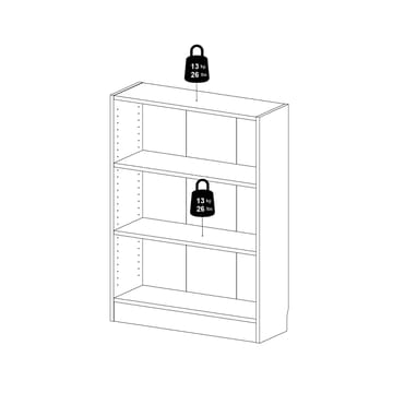 Trysil Reol 79 cm med 2 Hylder i Malet Træ - Hvid - Opbevaring - Hylder & Reoler - Bogreol