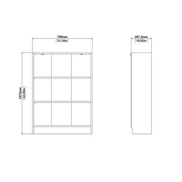 Trysil Reol 79 cm med 2 Hylder i Malet Træ - Hvid - Opbevaring - Hylder & Reoler - Bogreol