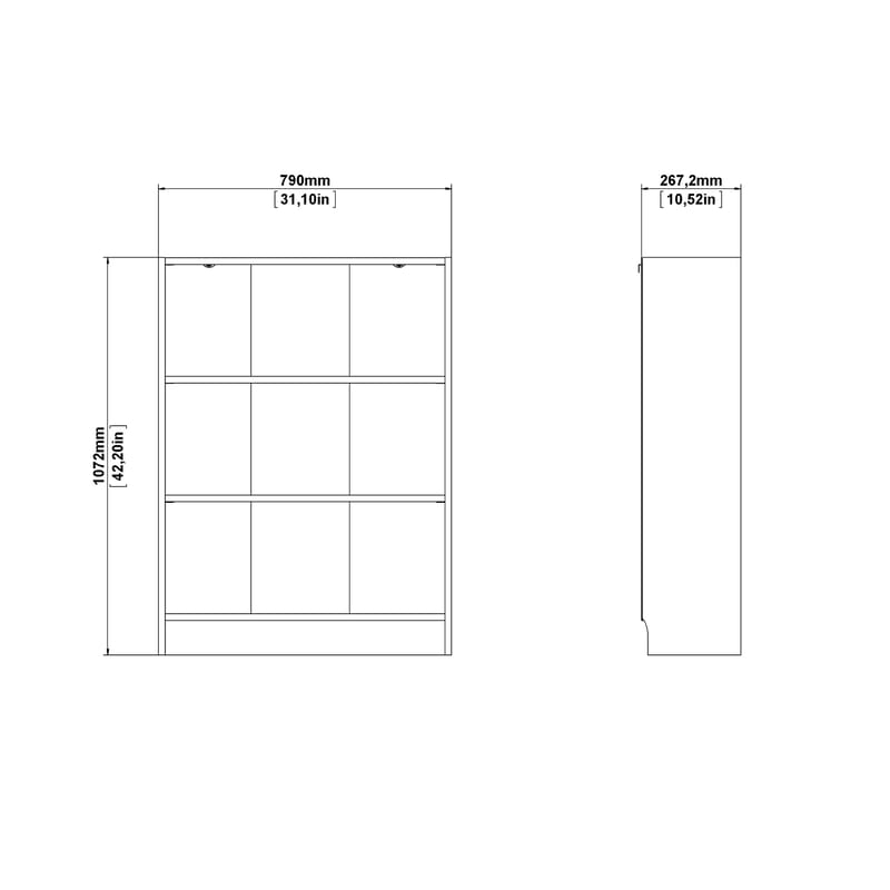 Trysil Reol 79 cm med 2 Hylder i Malet Træ - Hvid - Opbevaring - Hylder & Reoler - Bogreol