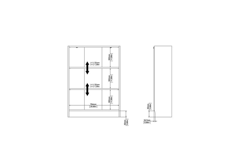 Trysil Reol 79 cm - Natur - Opbevaring - Hylder & Reoler - Bogreol