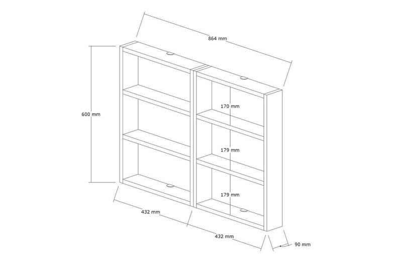 Væghylde Hexaia Hvid - Hvid - Opbevaring - Hylder & Reoler - Væghylde & vægreol