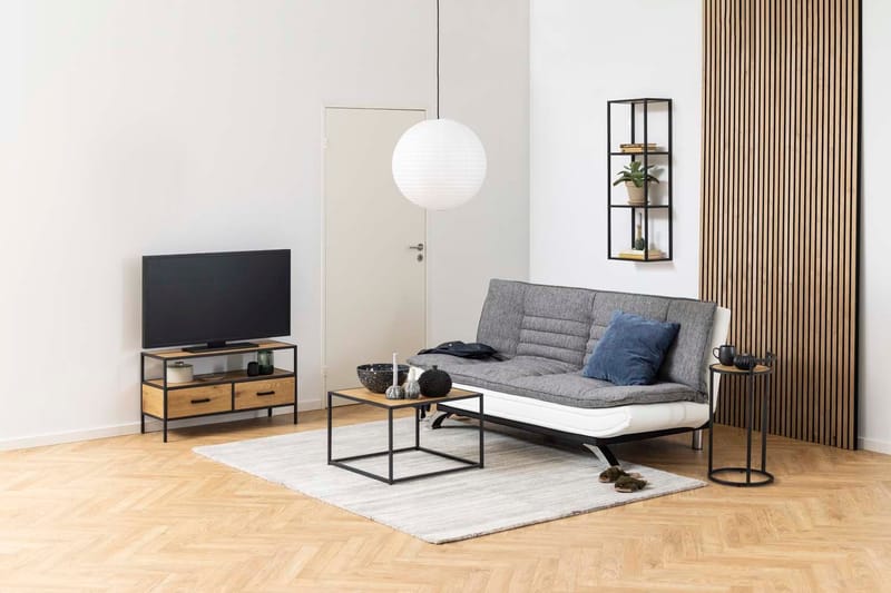 Væghylde HOME4YOU Seaford 24x37x108 cm Eg - vild eg-look med sort stel - Opbevaring - Hylder & Reoler - Væghylde & vægreol