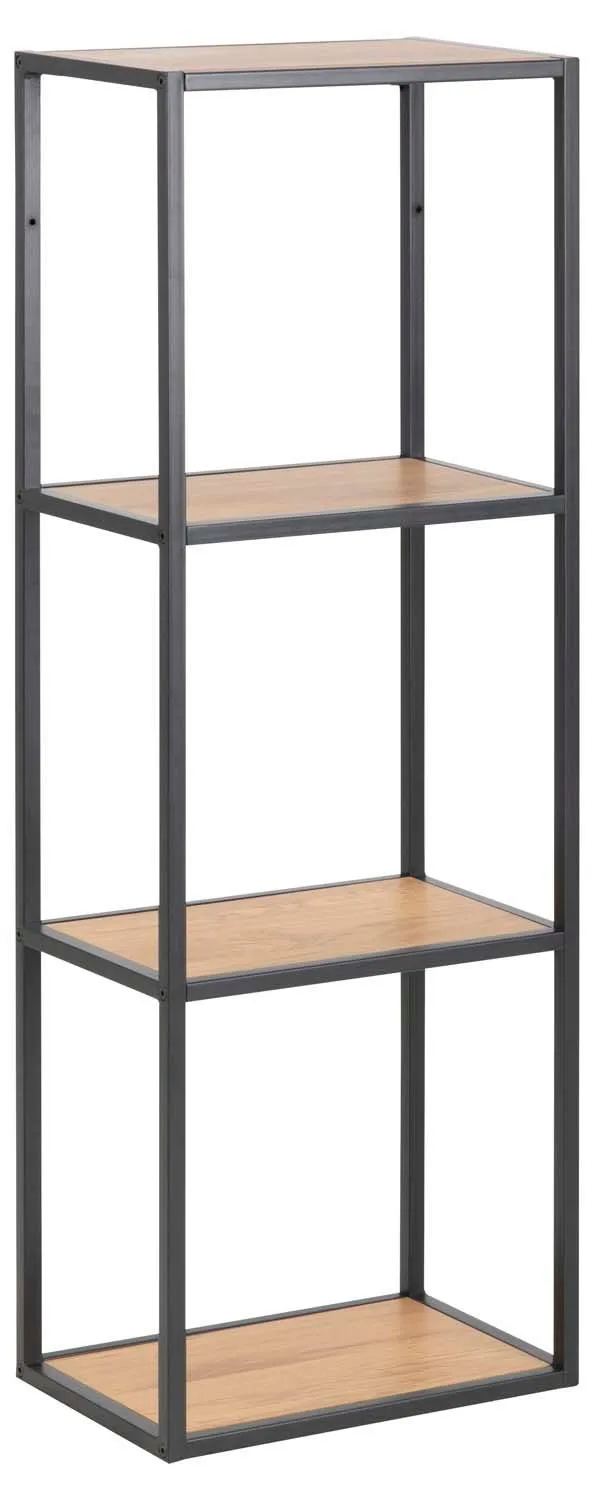 Væghylde HOME4YOU Seaford 24x37x108 cm Eg, vild eg-look med sort stel