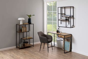 Væghylde HOME4YOU Seaford 75x20x91 cm Eg - vild eg-look med sort stel - Opbevaring - Hylder & Reoler - Væghylde & vægreol