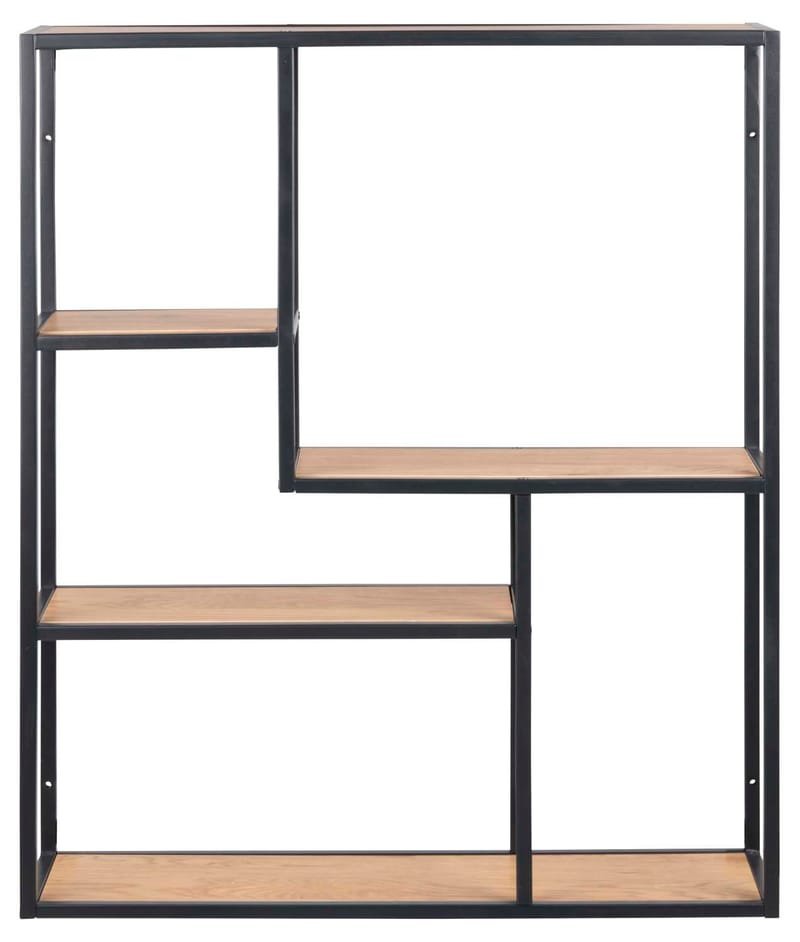 Væghylde HOME4YOU Seaford 75x20x91 cm Eg - vild eg-look med sort stel - Opbevaring - Hylder & Reoler - Væghylde & vægreol