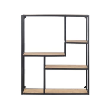 Væghylde HOME4YOU Seaford 75x20x91 cm Eg - vild eg-look med sort stel - Opbevaring - Hylder & Reoler - Væghylde & vægreol
