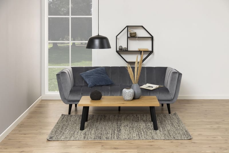 Væghylde HOME4YOU Seaford 77x20x77 cm natur - naturligt/vildt egetræslook - Opbevaring - Hylder & Reoler - Væghylde & vægreol