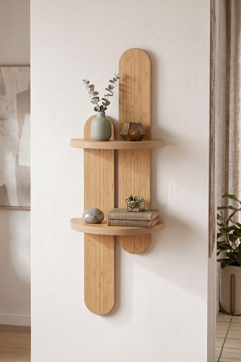 Væghylde Homitis Armona Wall IV (26 x 80 x 13 cm) Eg - Opbevaring - Hylder & Reoler - Væghylde & vægreol