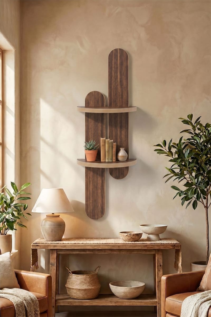 Væghylde Homitis Armona Wall IV (26 x 80 x 13 cm) Wenge - Brun - Opbevaring - Hylder & Reoler - Væghylde & vægreol