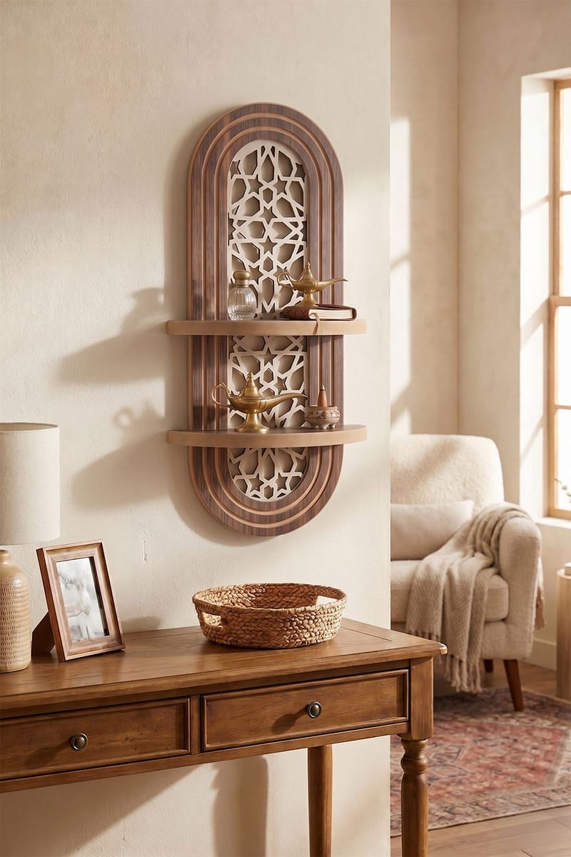Væghylde Homitis Armona Wall V (26 x 70 x 13 cm) Wenge - Brun - Opbevaring - Hylder & Reoler - Væghylde & vægreol