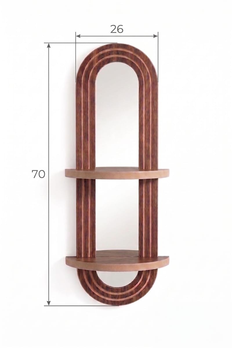 Væghylde Homitis Armona Wall VI (26 x 70 x 13 cm) Wenge Mörkbrun - Brun - Opbevaring - Hylder & Reoler - Væghylde & vægreol