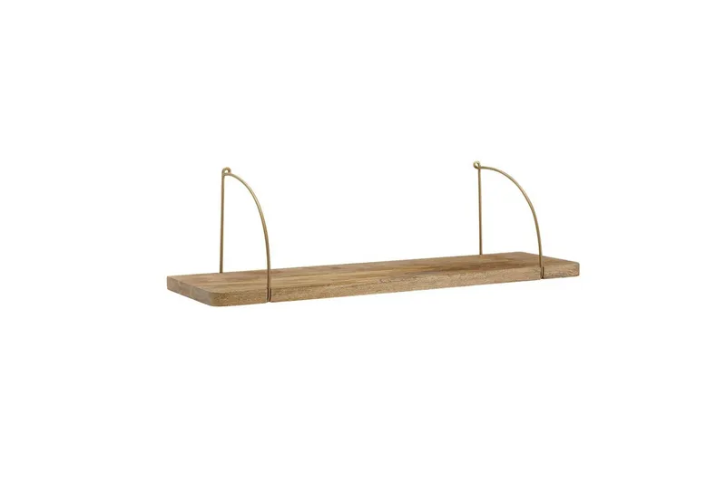 Vægreol Wohnling massivt træ, metal hængende hylde, industriel loftstil 80 cm, 80 cm