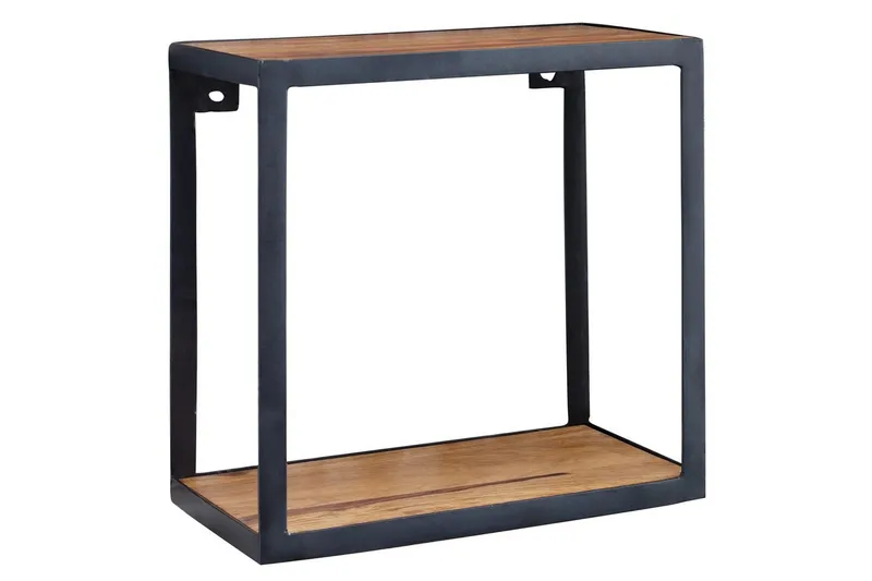 Vægreol Wohnling Puri massivt træ metalramme vægmonteret industriel, undefined