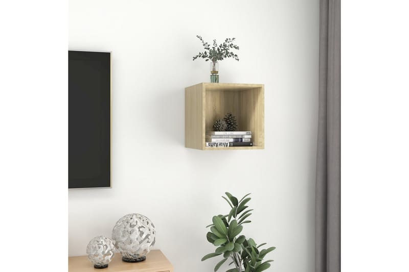 vægskab 37x37x37cm spånplade sonoma-eg - Brun - Opbevaring - Hylder & Reoler - Væghylde & vægreol