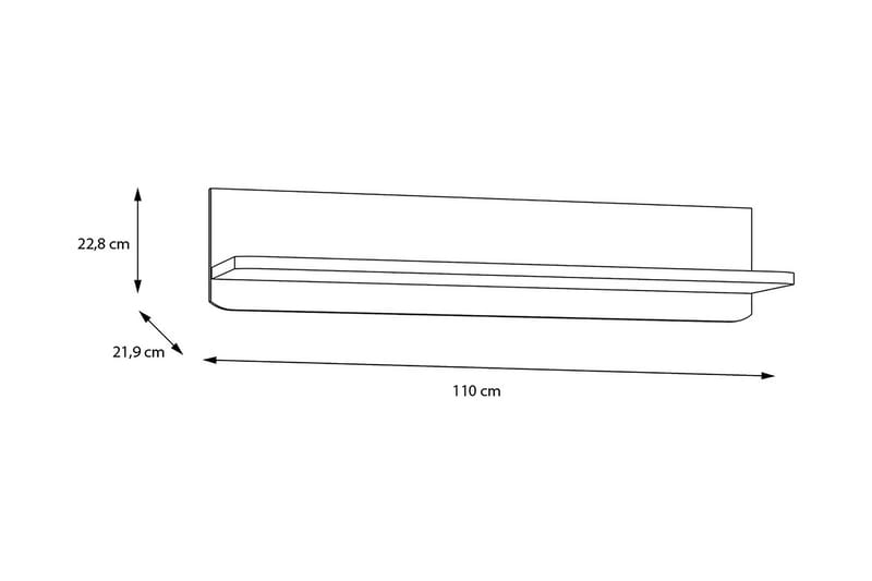 Ahmetbay Væghylde 22x110 cm - Grå/Brun - Opbevaring - Hylder & Reoler - Væghylde & vægreol