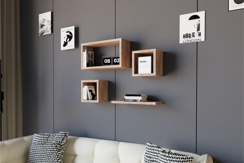 Andifli Væghylde 40x44 cm - Grøn - Opbevaring - Hylder & Reoler - Væghylde & vægreol