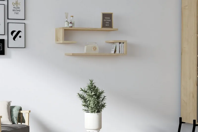 Andifli Væghylde 60x15 cm - Grøn - Opbevaring - Hylder & Reoler - Væghylde & vægreol