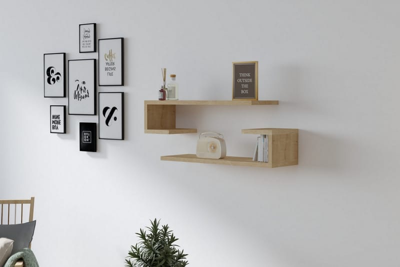 Andifli Væghylde 60x15 cm - Grøn - Opbevaring - Hylder & Reoler - Væghylde & vægreol