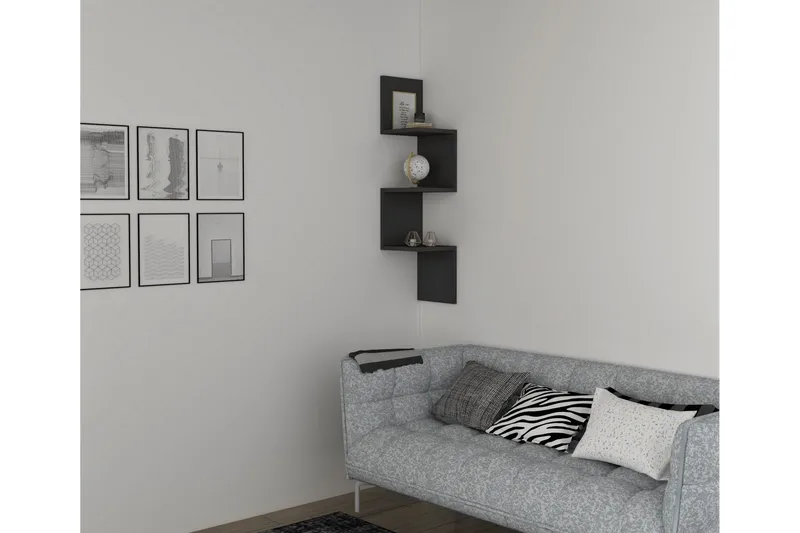 Baghana væghylde 25x25 cm, Antracit