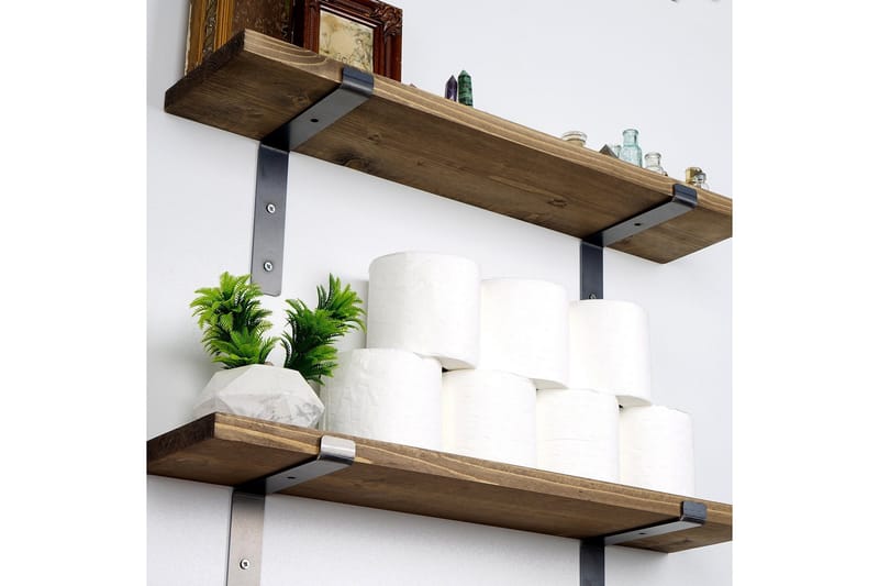 Bogel Væghylde 60 cm - Sort/Valnød - Opbevaring - Hylder & Reoler - Væghylde & vægreol