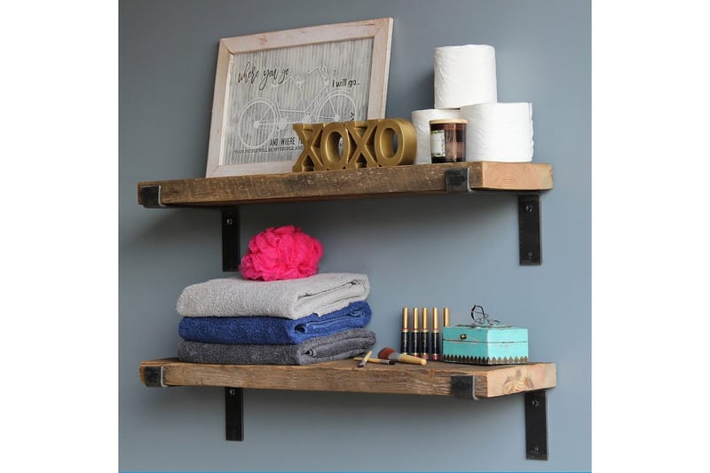 Bogel Væghylde 60 cm - Sort/Valnød - Opbevaring - Hylder & Reoler - Væghylde & vægreol