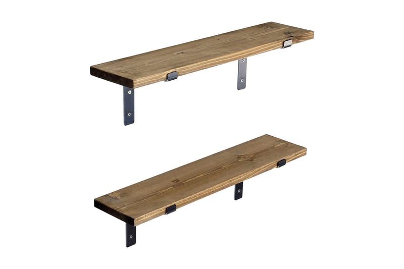 Bogel Væghylde 60 cm, Sort/Valnød