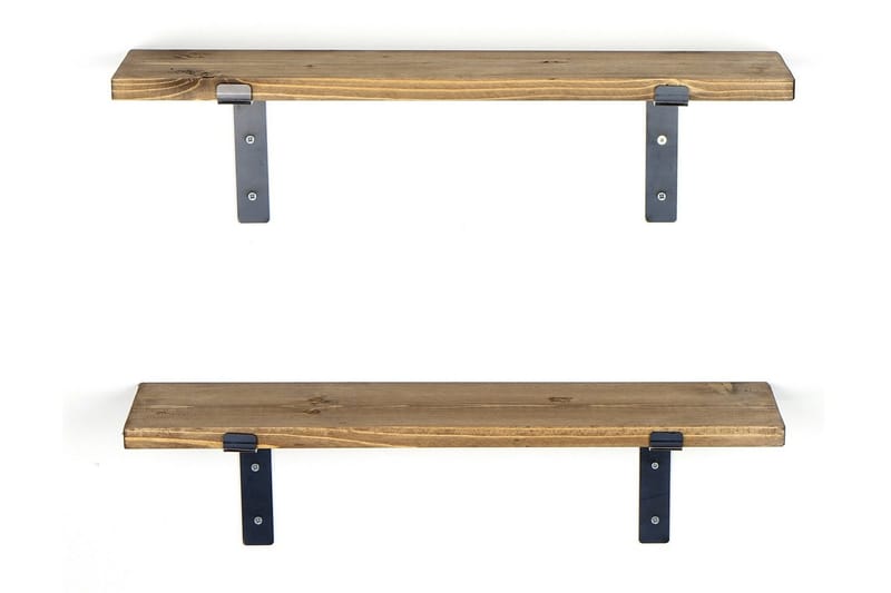 Bogel Væghylde 60 cm - Sort/Valnød - Opbevaring - Hylder & Reoler - Væghylde & vægreol