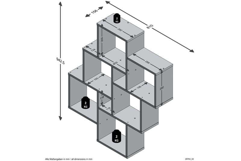 Brishana Væghylde 81 cm - Brun - Opbevaring - Hylder & Reoler - Væghylde & vægreol
