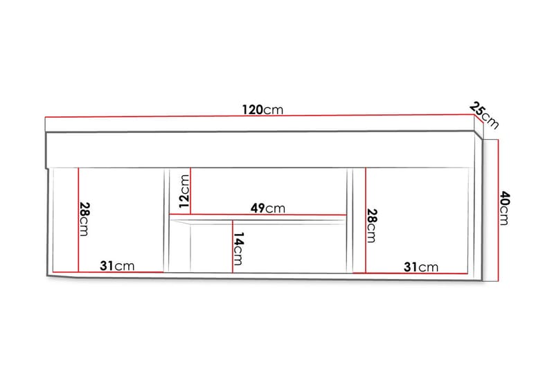 Cezar Hylla 120x18x42 cm Ek 120x25x40 - Opbevaring - Hylder & Reoler - Væghylde & vægreol