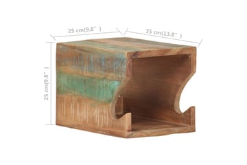 Cykelophæng til væg 35x25x25 cm massivt genbrugstræ - Opbevaring - Hylder & Reoler - Væghylde & vægreol