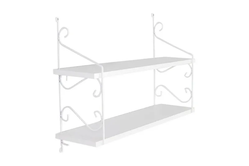 Decormet vægreol 2 hylder, Hvid