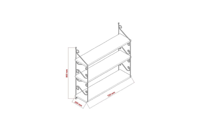 Decormet vægreol 3 hylder - Eg - Opbevaring - Hylder & Reoler - Væghylde & vægreol
