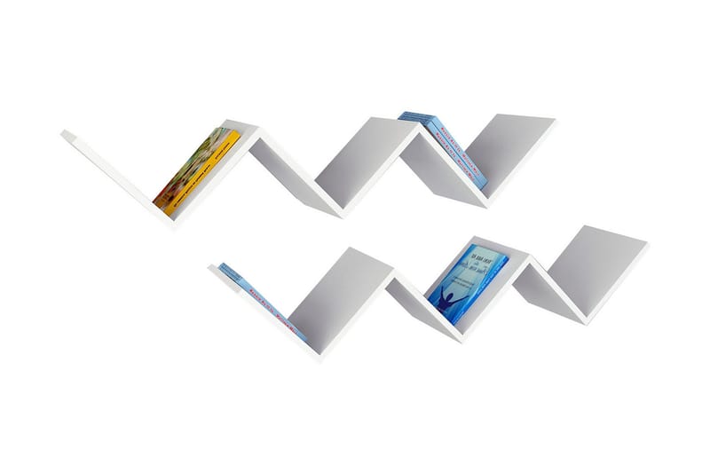 Dekormet væghylde W-form - Hvid - Opbevaring - Hylder & Reoler - Væghylde & vægreol