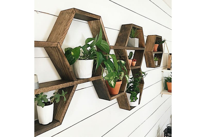 Desgrar Væghylde 40x37 cm - Brun - Opbevaring - Hylder & Reoler - Væghylde & vægreol