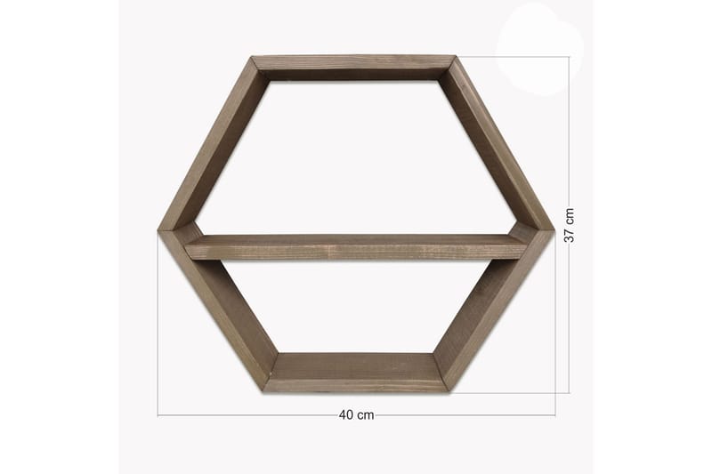 Desgrar Væghylde 40x37 cm - Brun - Opbevaring - Hylder & Reoler - Væghylde & vægreol