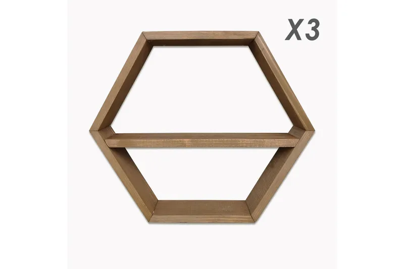 Desgrar Væghylde 40x37 cm - Brun - Opbevaring - Hylder & Reoler - Væghylde & vægreol