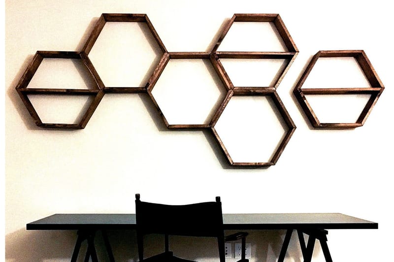 Desgrar Væghylde 40x37 cm - Brun - Opbevaring - Hylder & Reoler - Væghylde & vægreol