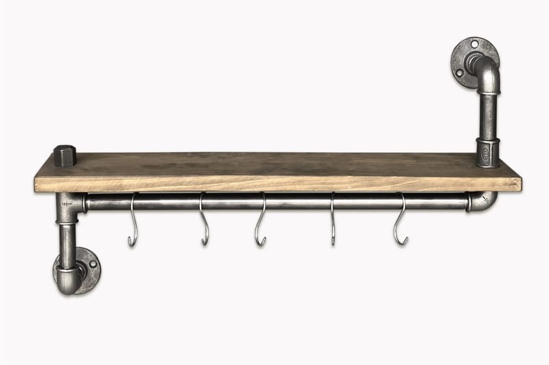 Evila køkkenhylde Rør / Træ - Sort / træ - Opbevaring - Tøjopbevaring - Knagerækker - Tøjstativ