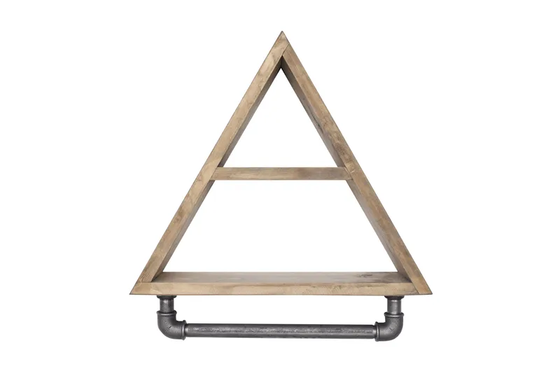 Evila opbevaringshylde Rør / træ, Træ / sort