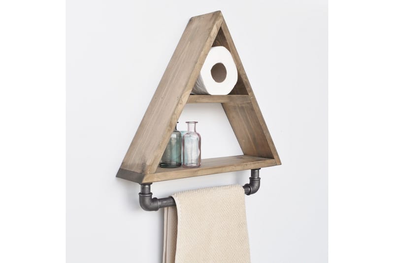 Evila opbevaringshylde Rør / træ - Træ / sort - Opbevaring - Hylder & Reoler - Væghylde & vægreol