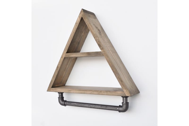 Evila opbevaringshylde Rør / træ - Træ / sort - Opbevaring - Hylder & Reoler - Væghylde & vægreol