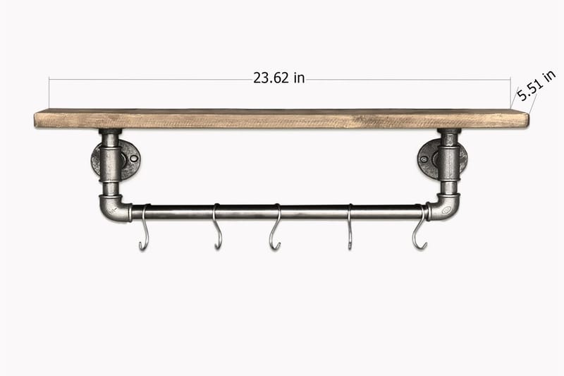 Evila Toiletpapirholder rør / træ - Træ / sort - Hus & renovering - Køkken & bad - Badeværelse - Badeværelsestilbehør - Toiletrulleholder