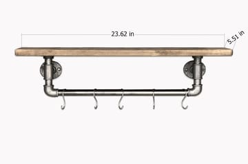 Evila Toiletpapirholder rør / træ - Træ / sort - Hus & renovering - Køkken & bad - Badeværelse - Badeværelsestilbehør - Toiletrulleholder