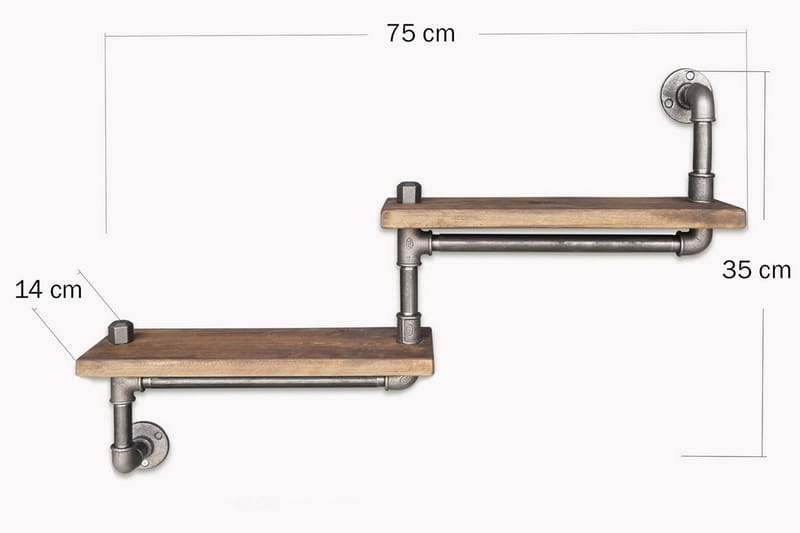 Evila trappetræ / træ - Sort / træ - Opbevaring - Hylder & Reoler - Væghylde & vægreol