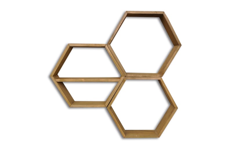 Evila Væghylde 3 Sekskanter, Træ