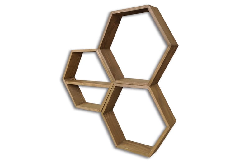 Evila Væghylde 3 Sekskanter - Træ - Opbevaring - Hylder & Reoler - Væghylde & vægreol