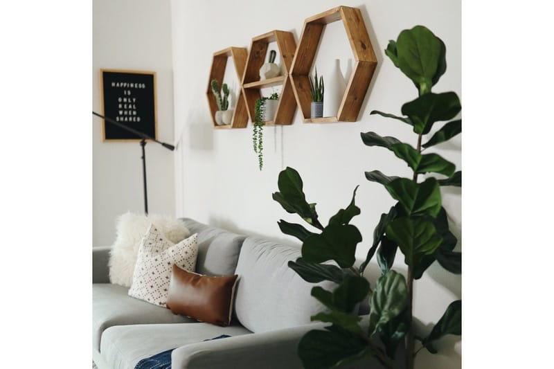 Evila Væghylde 3 Sekskanter - Træ - Opbevaring - Hylder & Reoler - Væghylde & vægreol