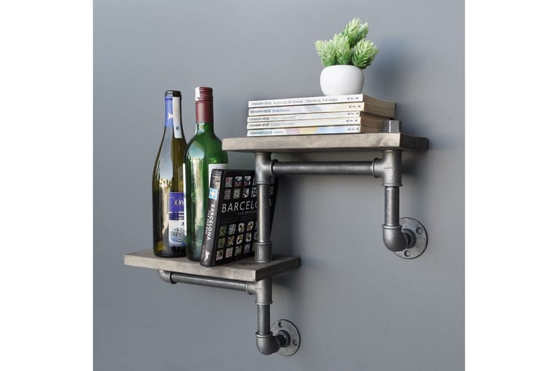 Evila Væghylde Rør / træ - Træ / sort - Opbevaring - Hylder & Reoler - Væghylde & vægreol